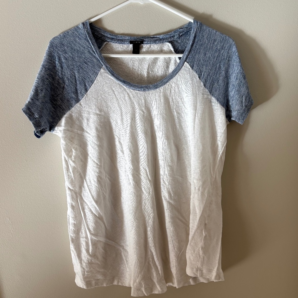 J crew | short sleeve baseball tee | size large